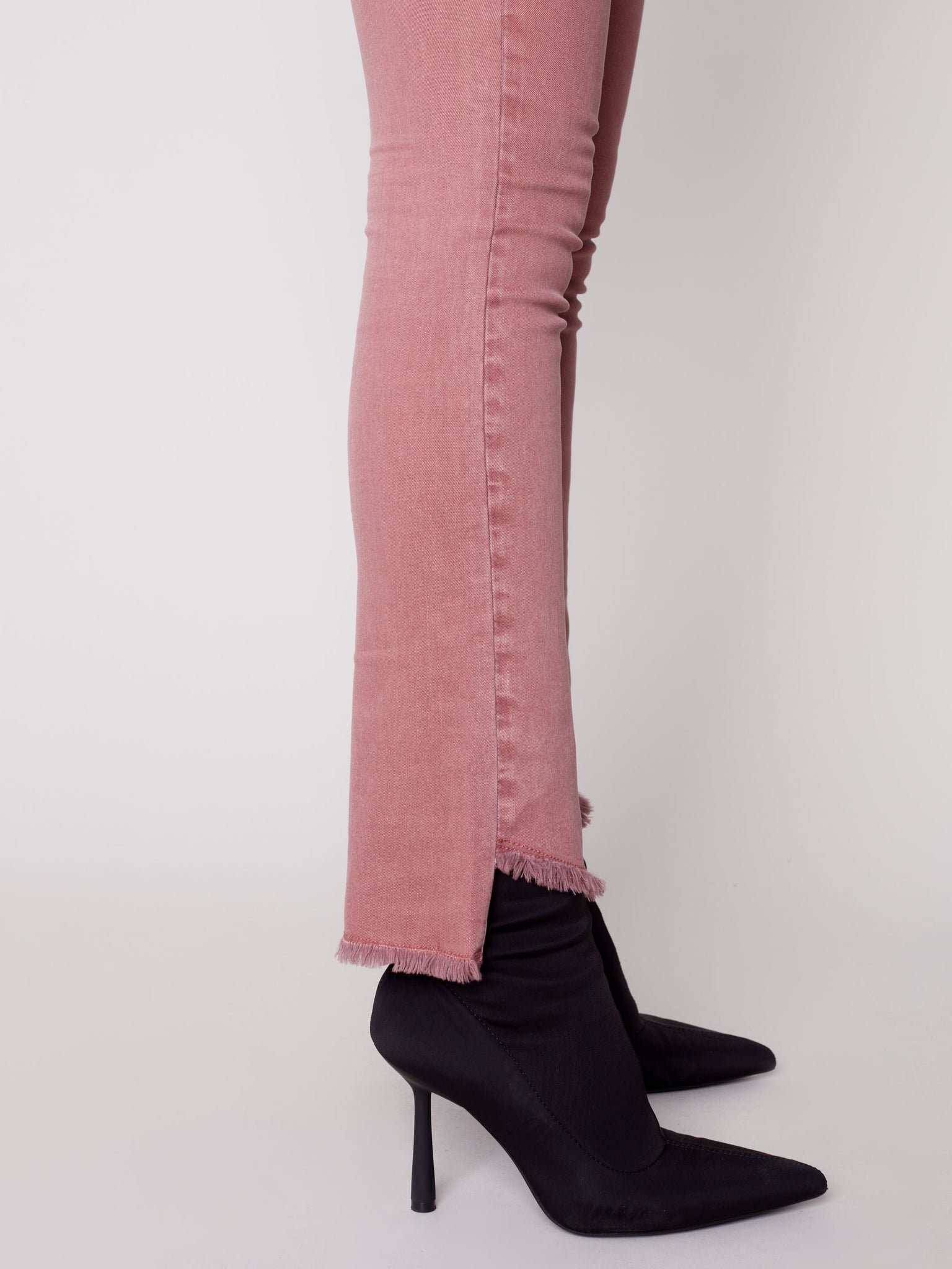Raw Hem Flare Pants | Raspberry