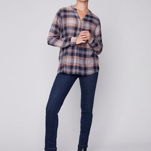 Plaid Button Down Shirt | Navy