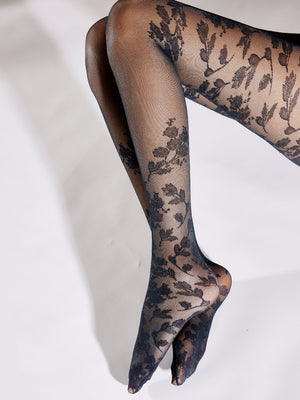 AUTUMN FALL FLORAL TIGHTS - BLACK – The Clothes Tree