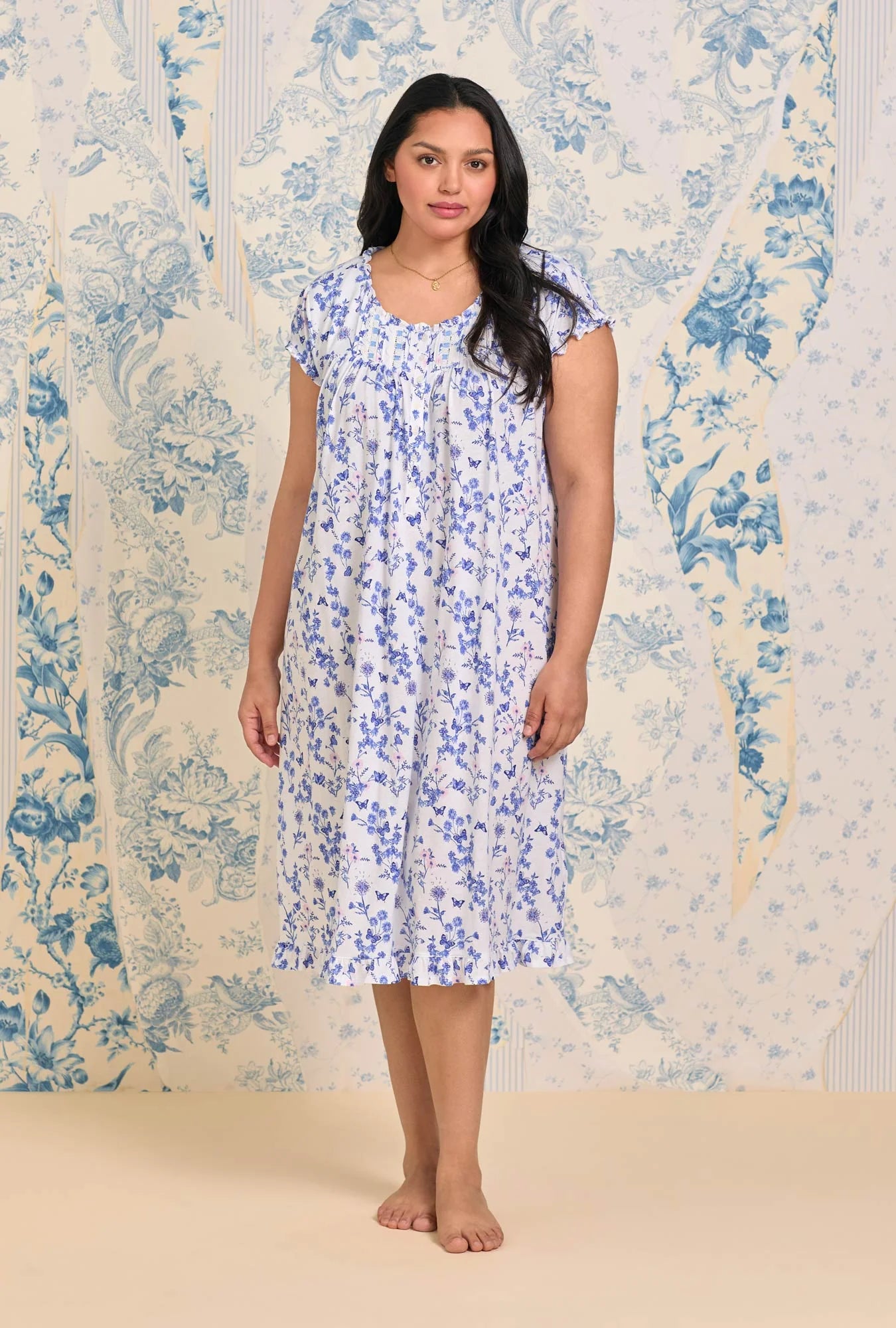 Butterfly Garden Cotton Modal Knit Waltz Nightgown