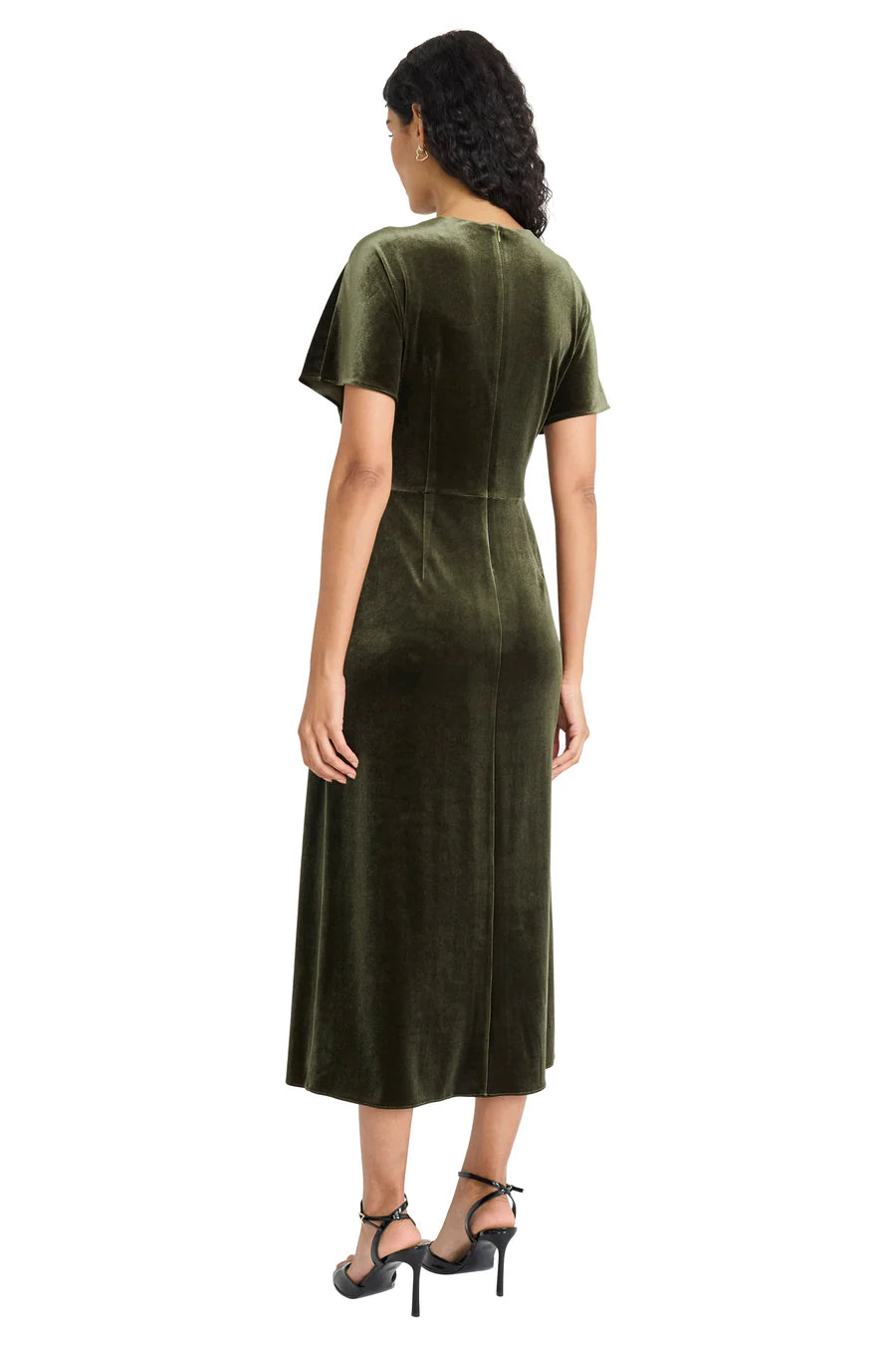 Aneesa Velvet Empire Midi Dress