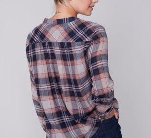 Plaid Button Down Shirt | Navy