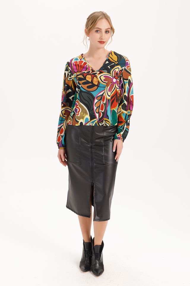 Majorca Long Sleeve V-Neck Blouse