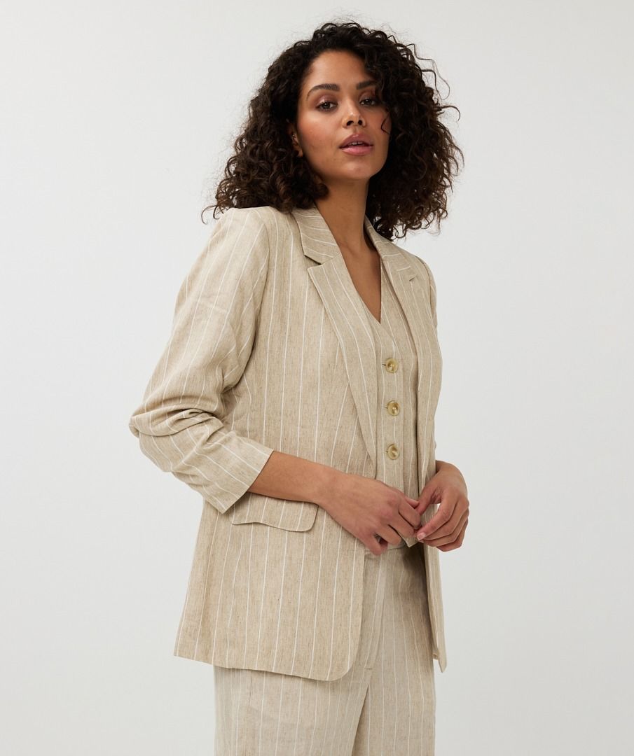 Striped Linen Blazer
