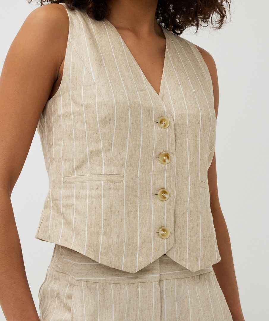Striped Linen Vest