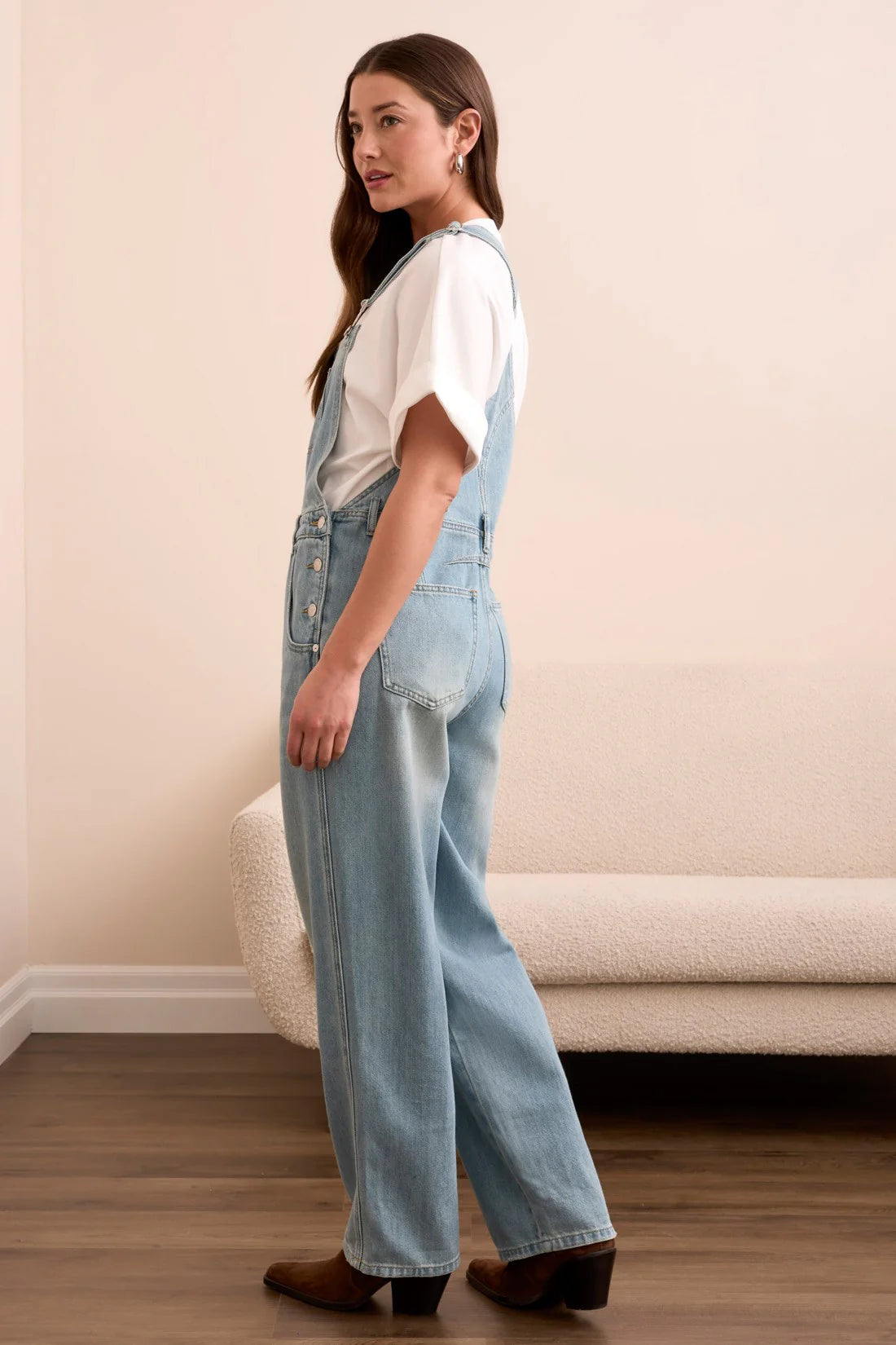 Blue Thread Classic Denim Flowy Straight Leg Overalls