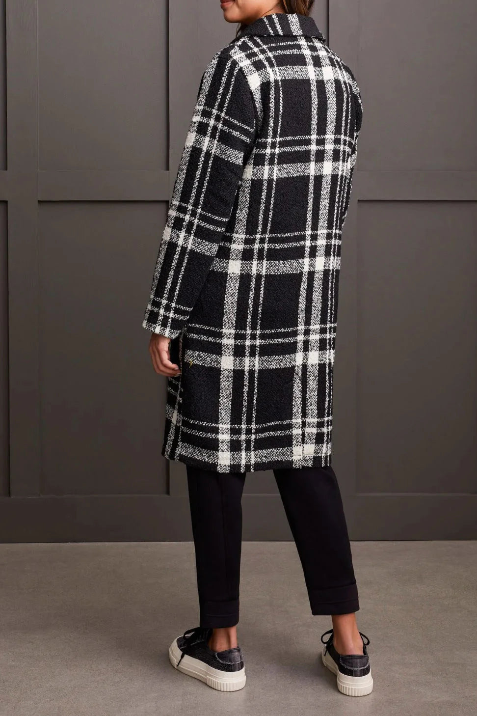 Boucle Button Front Plaid Jacket