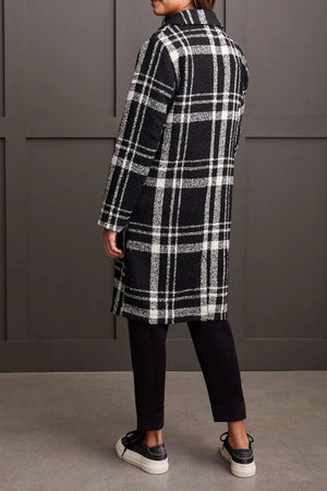 Boucle Button Front Plaid Jacket