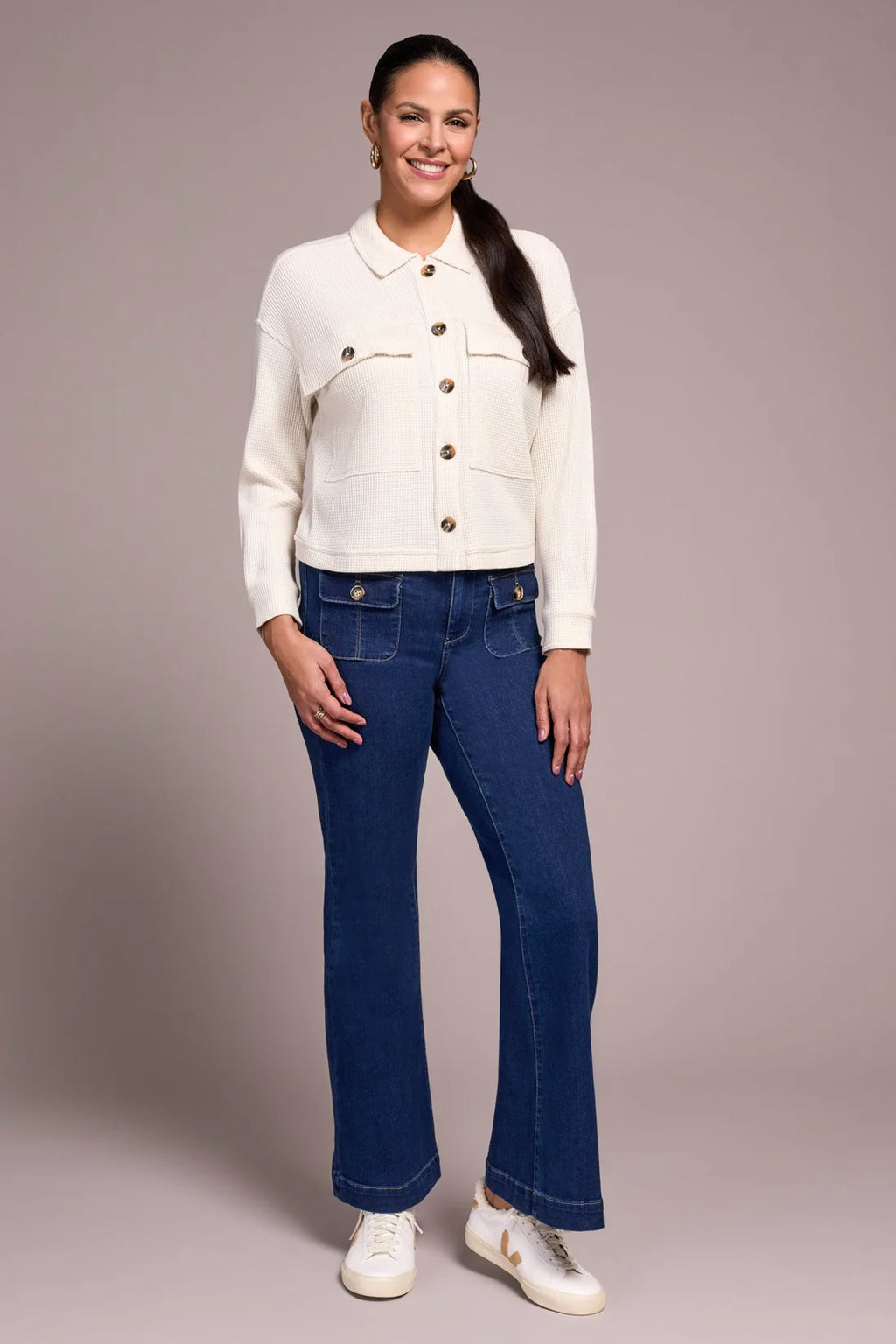 Brushed Waffle Knit Shacket