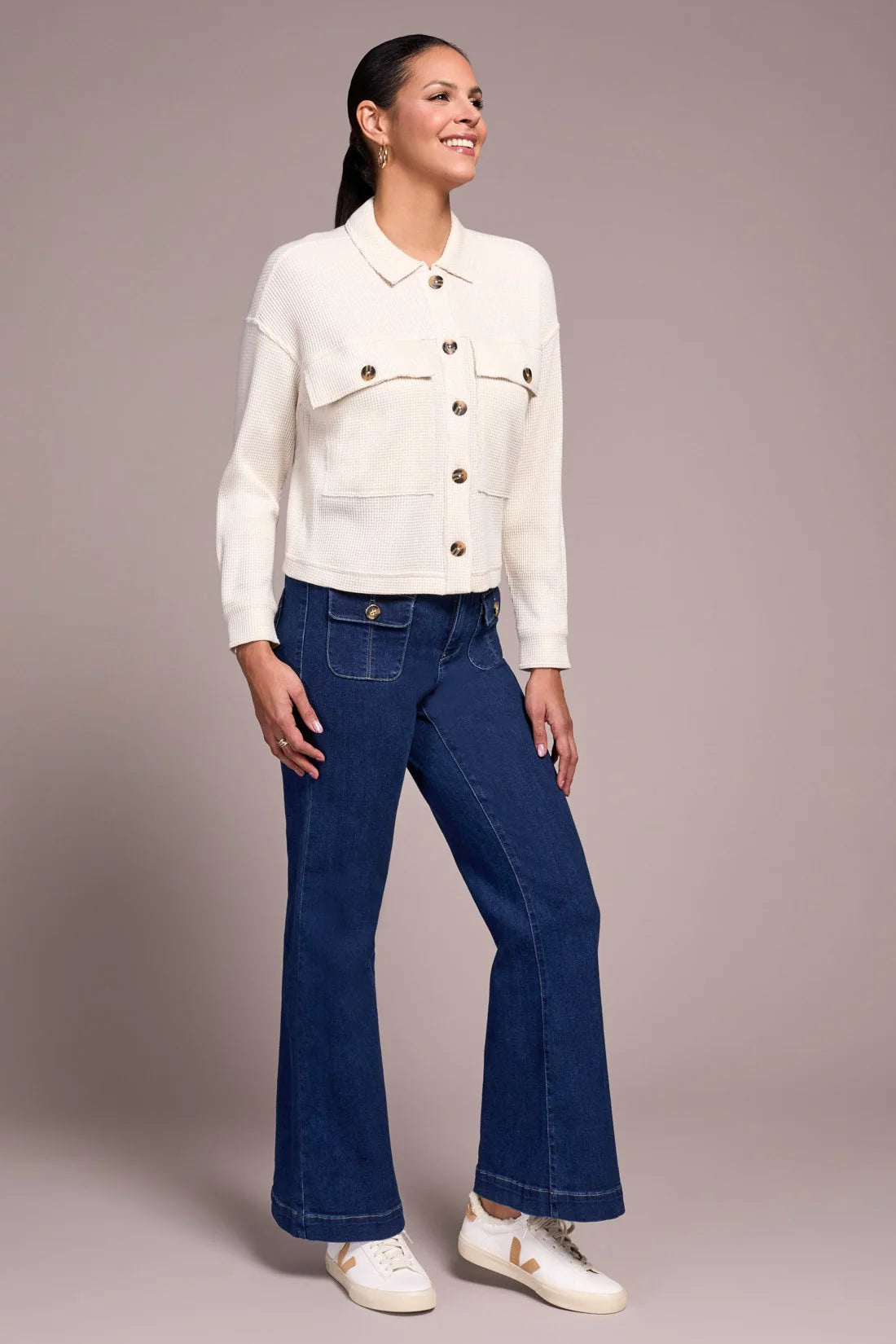 Brushed Waffle Knit Shacket