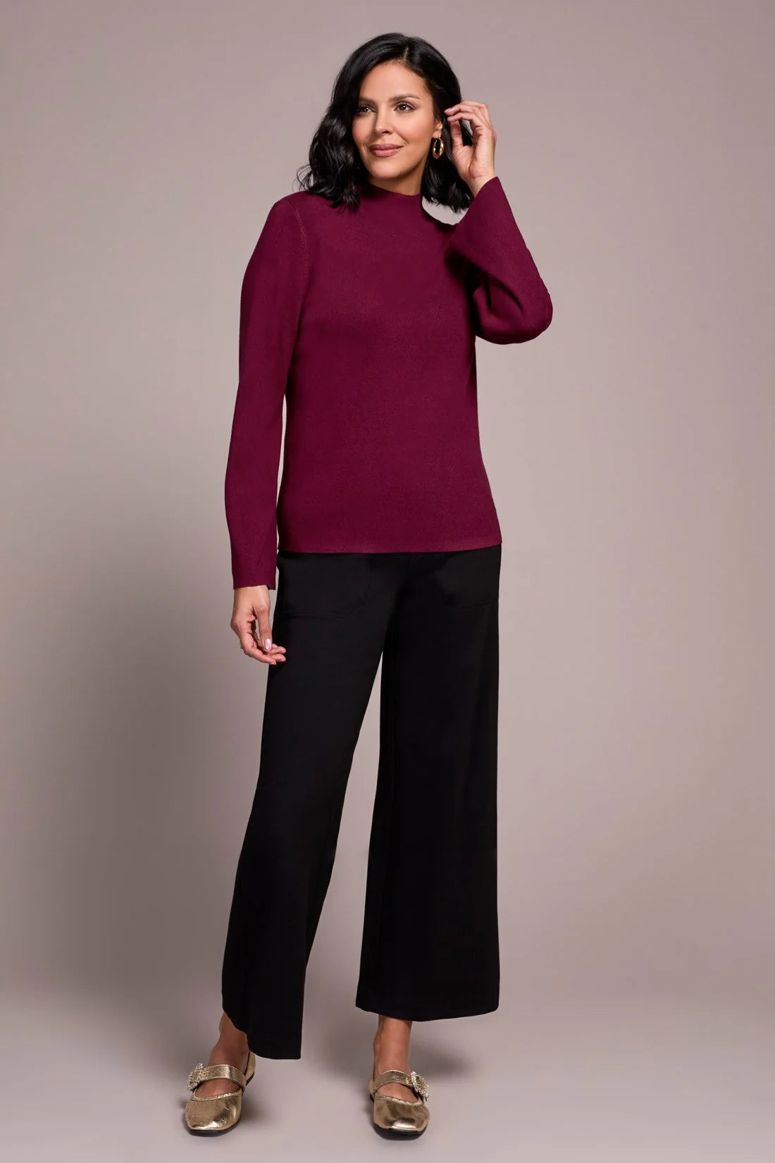 Long Sleeve Funnel Neck Sweater