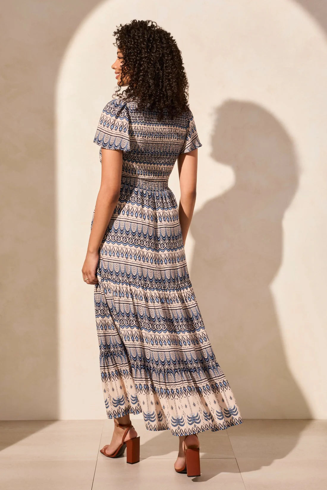 Ruched Top Short Sleeve Maxi Dress