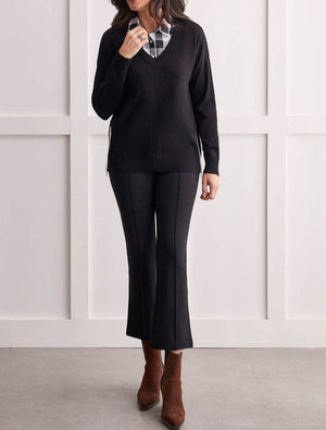 TRIBAL SIGNATURE PONTE PULL-ON 28 INCH BOOTCUT TROUSERS | Black