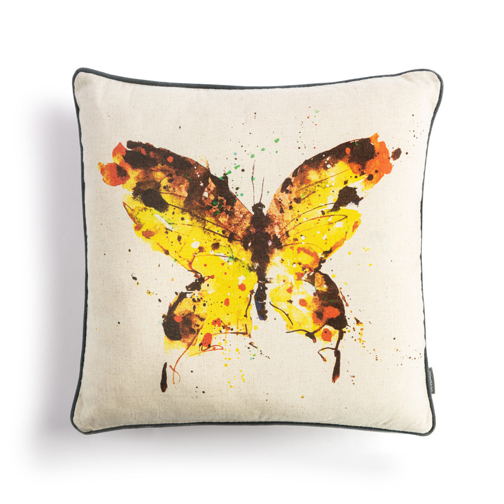 Butterfly Collection - Yellow Butterfly Square Pillow