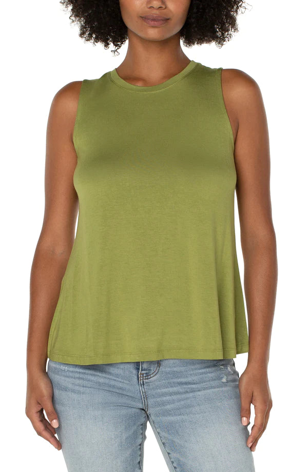 Sleeveless Scoop Neck Tank | Avocado