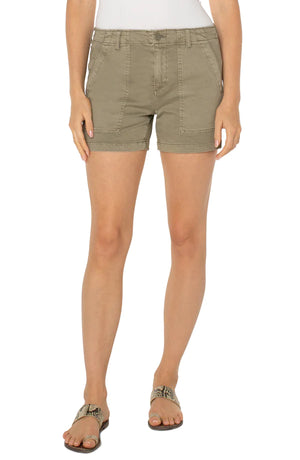 Utility Short with Flap Pockets | Pewter Green