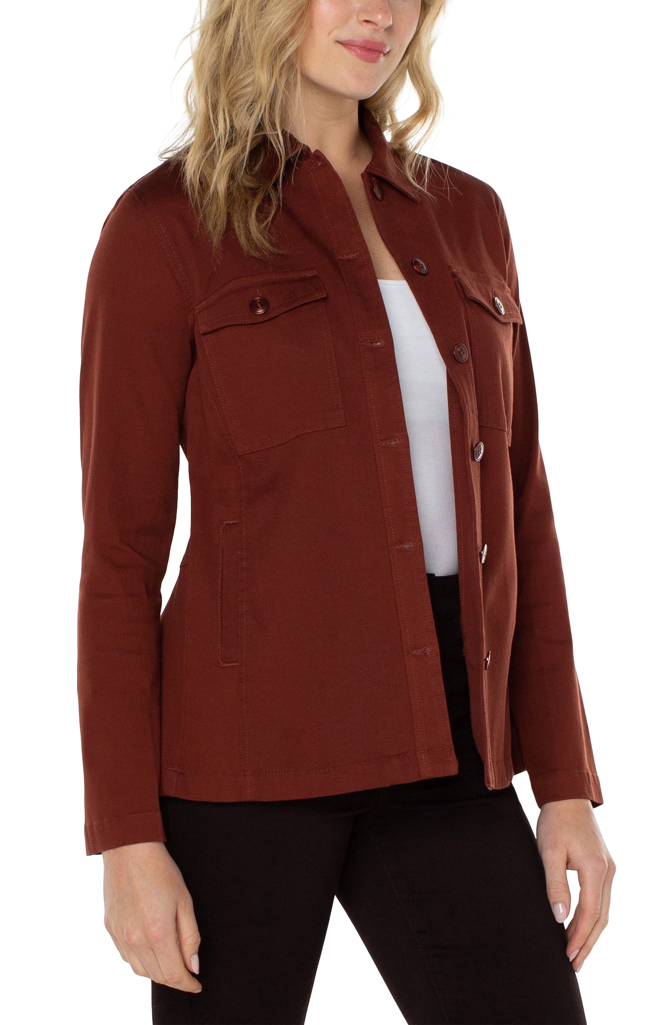 Peplum Hem Jacket | Brunette