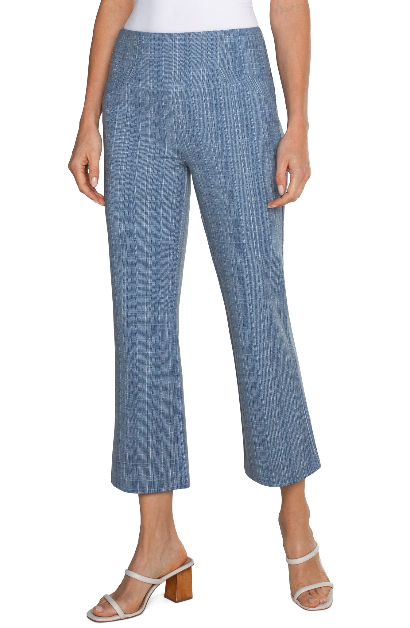 Stella Kick Flare 25" Pant | Blissful Blue Herringbone Stripe