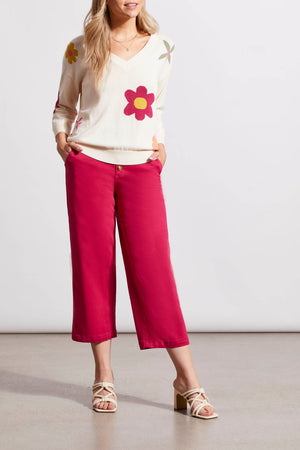 3/4 SLV V-NECK JACQUARD SWTR | Sandust Multi