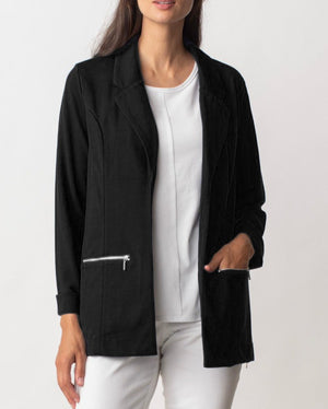 Zip Detail Blazer | Black