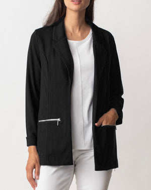 Zip Detail Blazer | Black