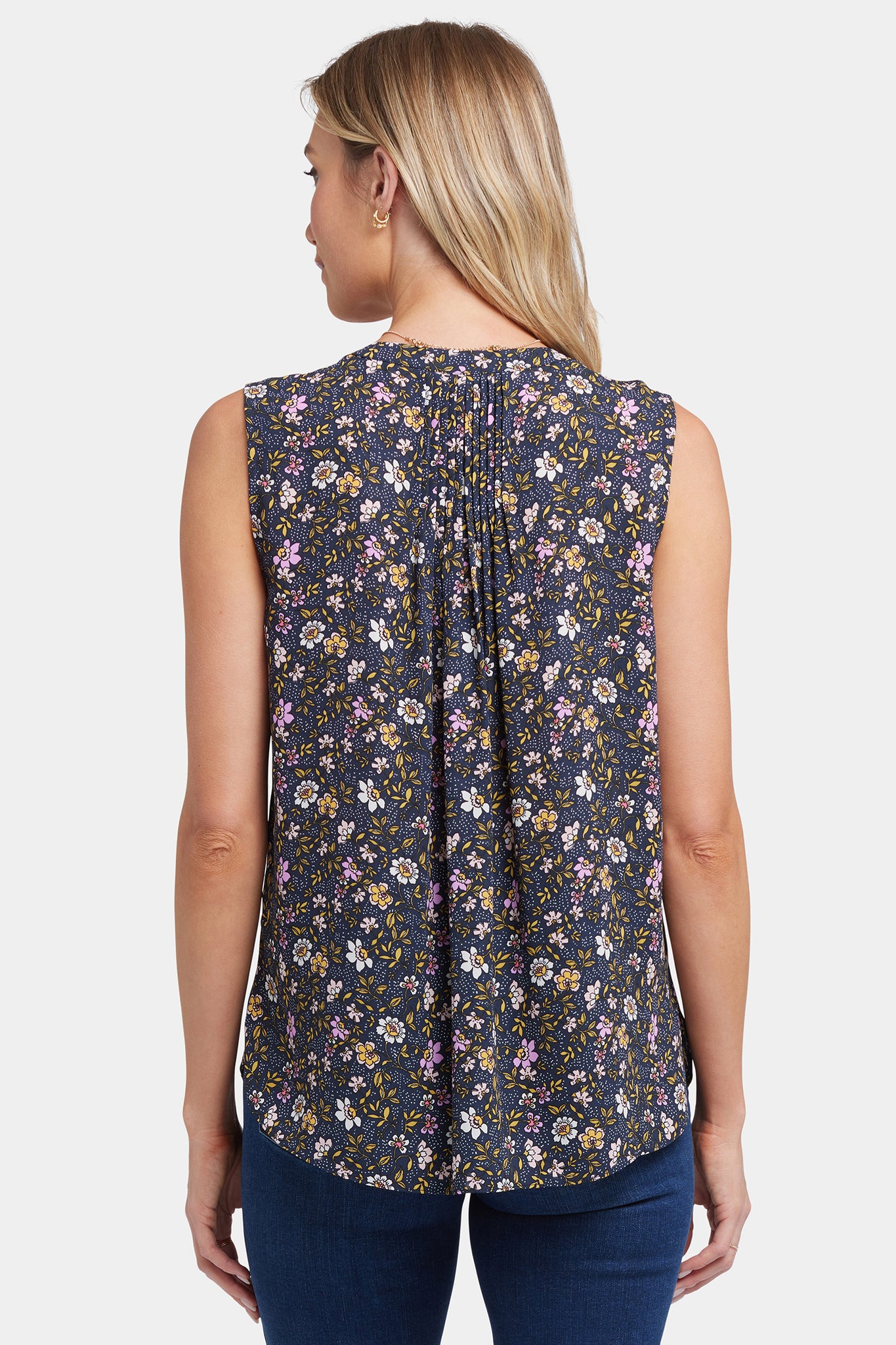 Sleeveless Pintuck Blouse