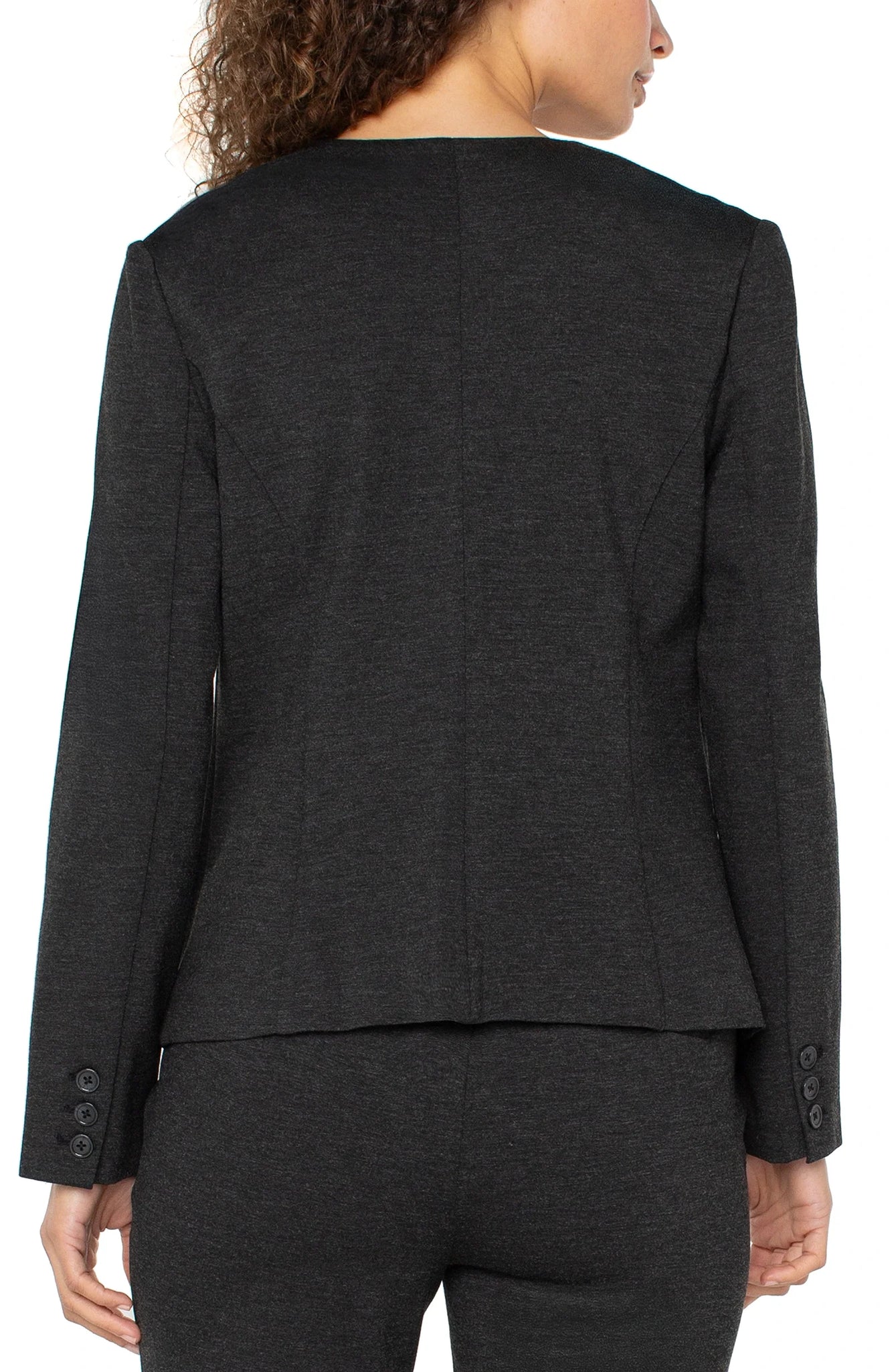 Collarless Fitted Blazer