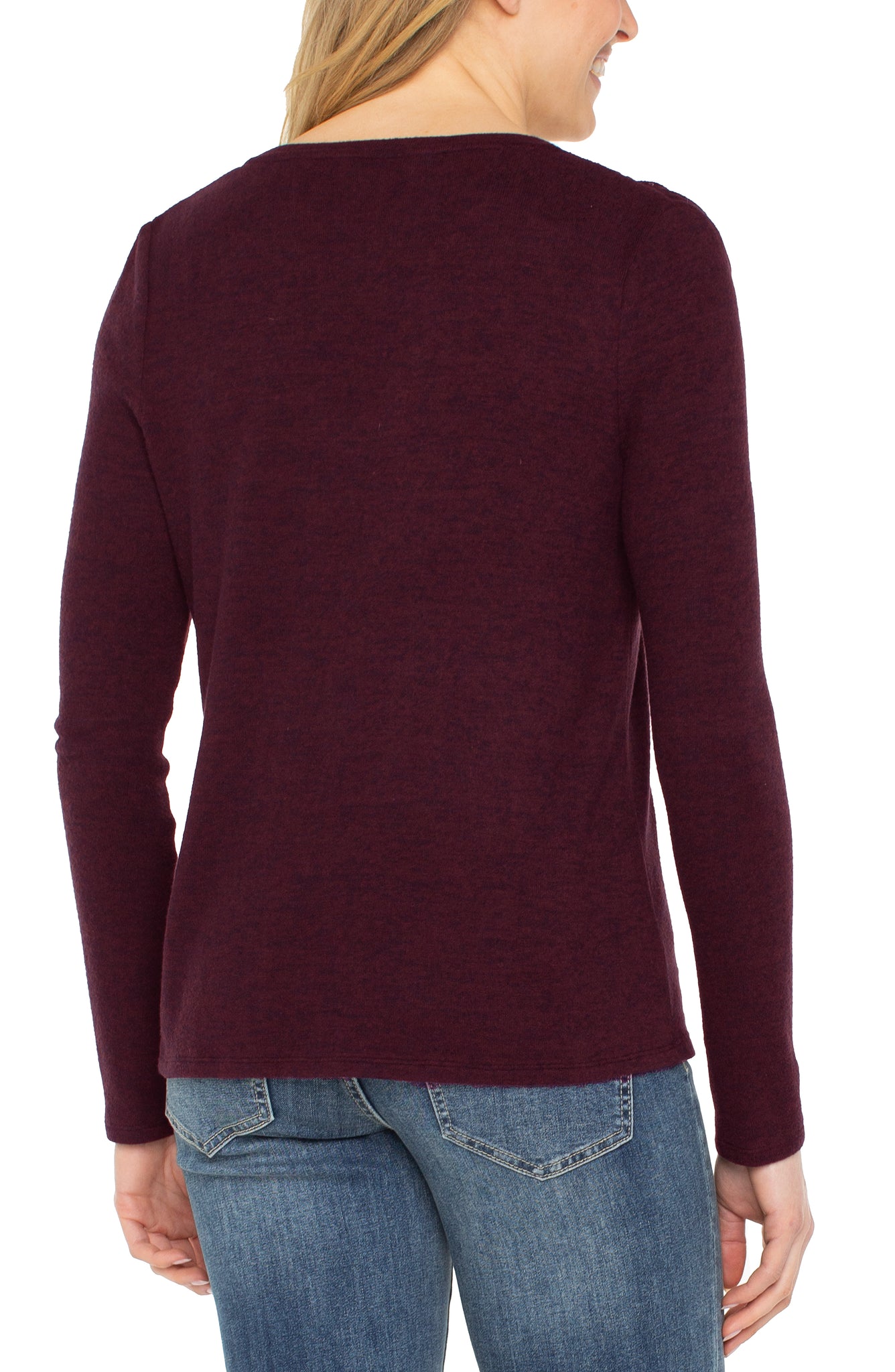 Long Sleeve V-Neck Knit Top