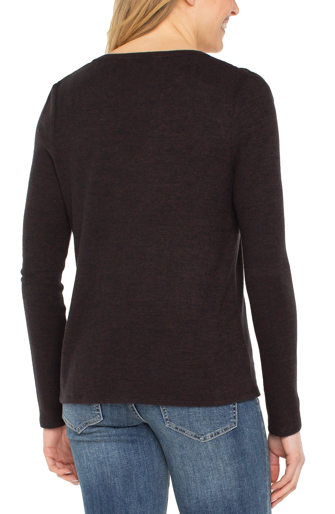 Long Sleeve V-Neck Knit Top