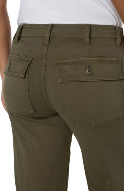 Cargo Wide Leg Crop Pants | Myrtle Green