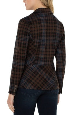 Notch Collar Blazer | Brown/Black