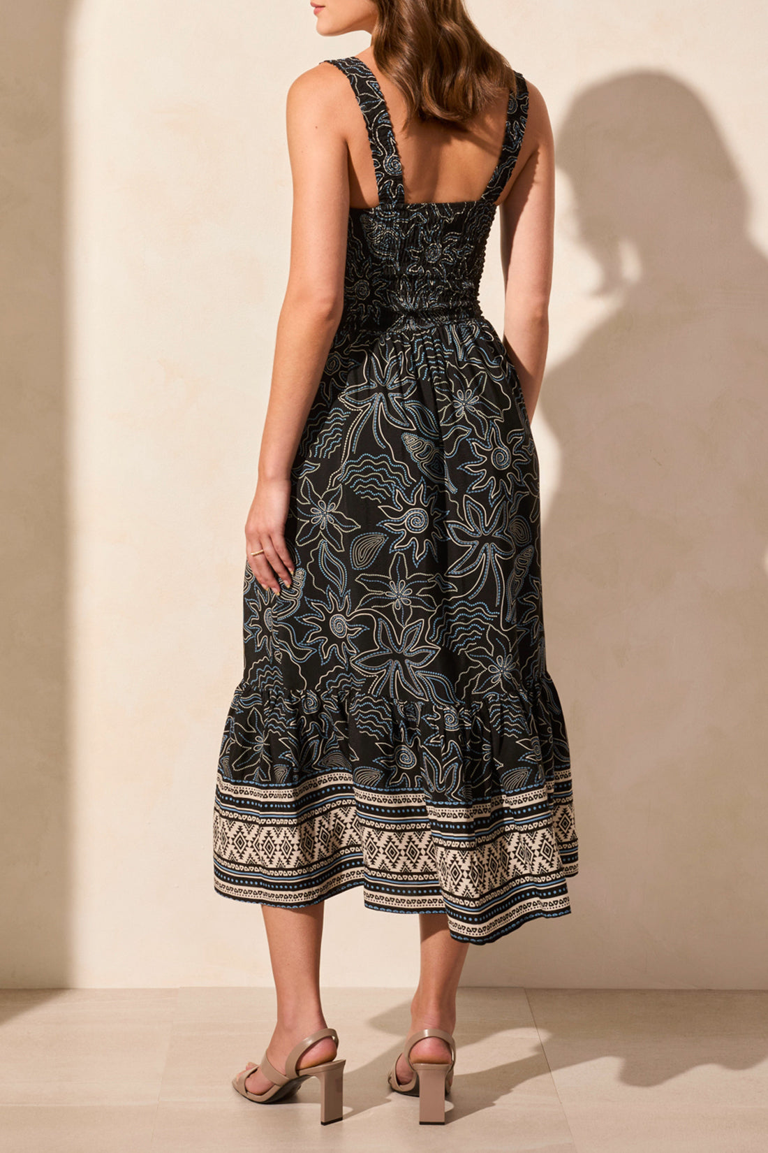 Lined Sleeveless Dress With Ruching Top