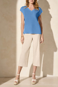 Cap Sleeve V neck Top