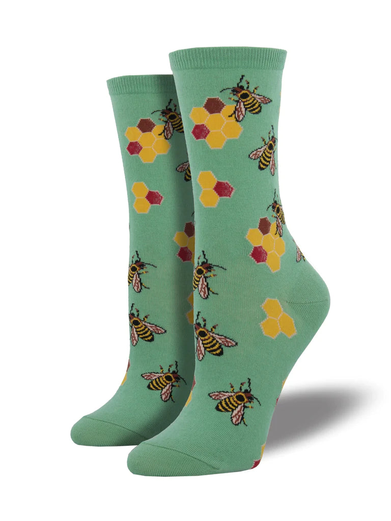 Busy Bees Socks | Mint