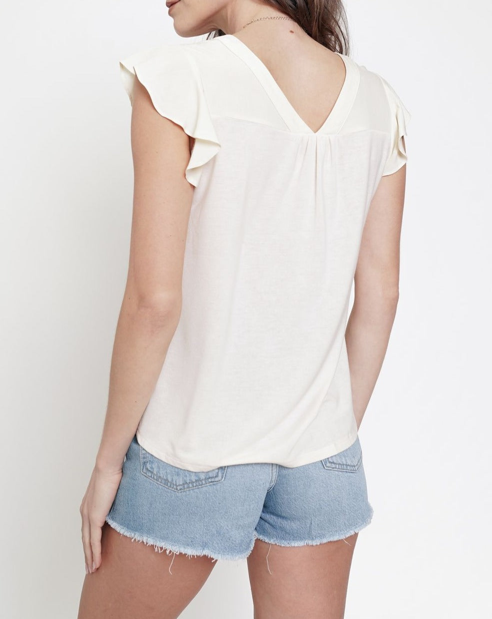 Flutter Sleeve Blouse | Ivory