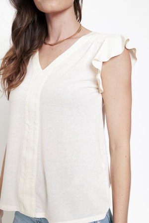 Flutter Sleeve Blouse | Ivory