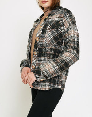 Plaid Shirt Jacket | Mocha