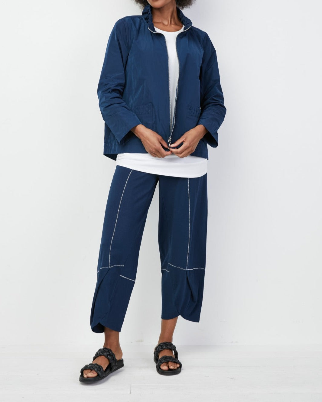 Ruched Detail Jacket | Navy