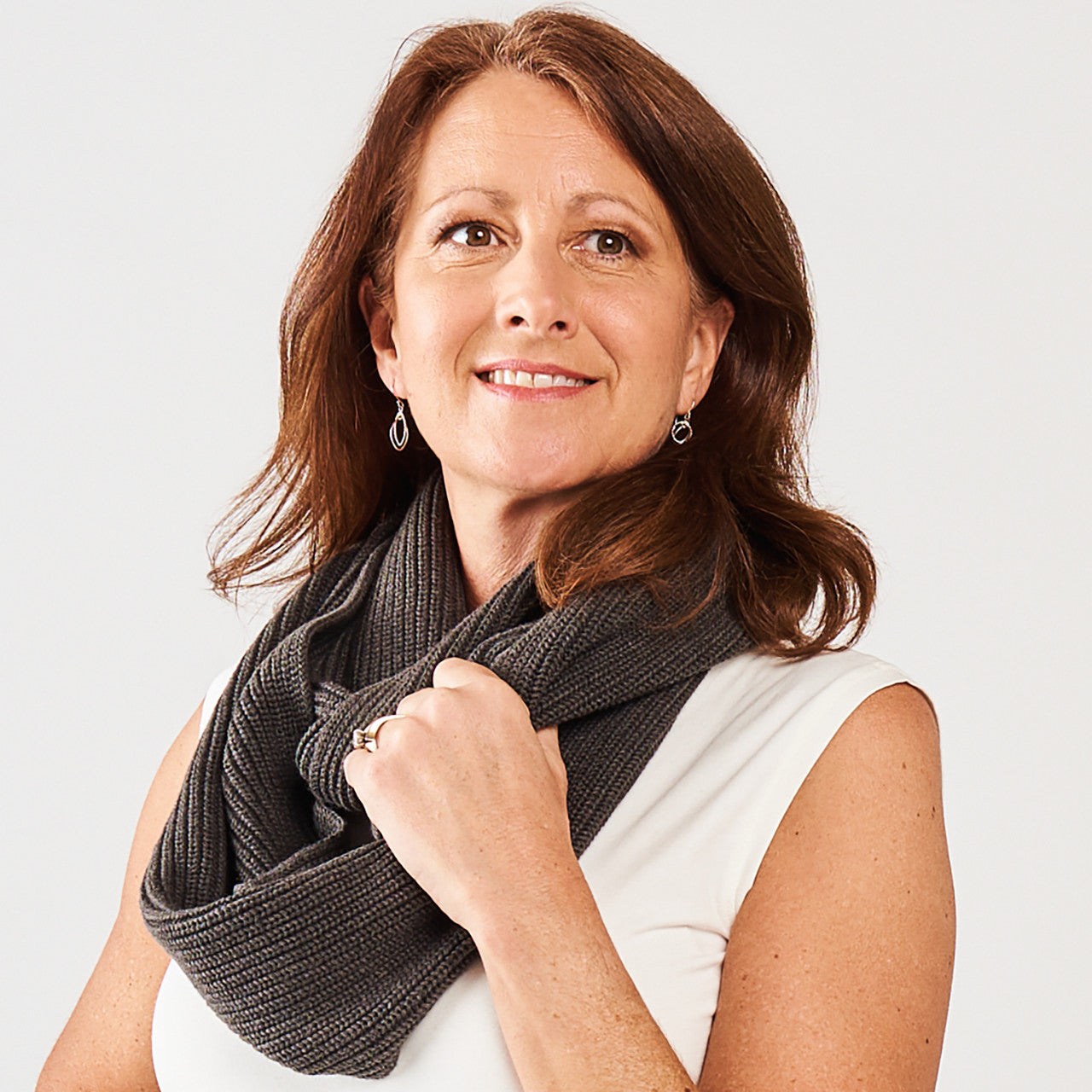 100% Organic Cotton -  Sweater Infinity Scarf | Anthra Grey