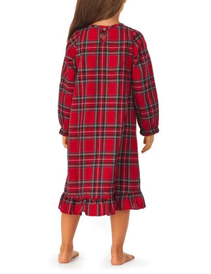 Toddler & Girls Red Tartan Nightgown