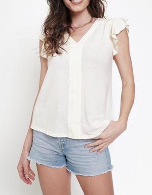 Flutter Sleeve Blouse | Ivory