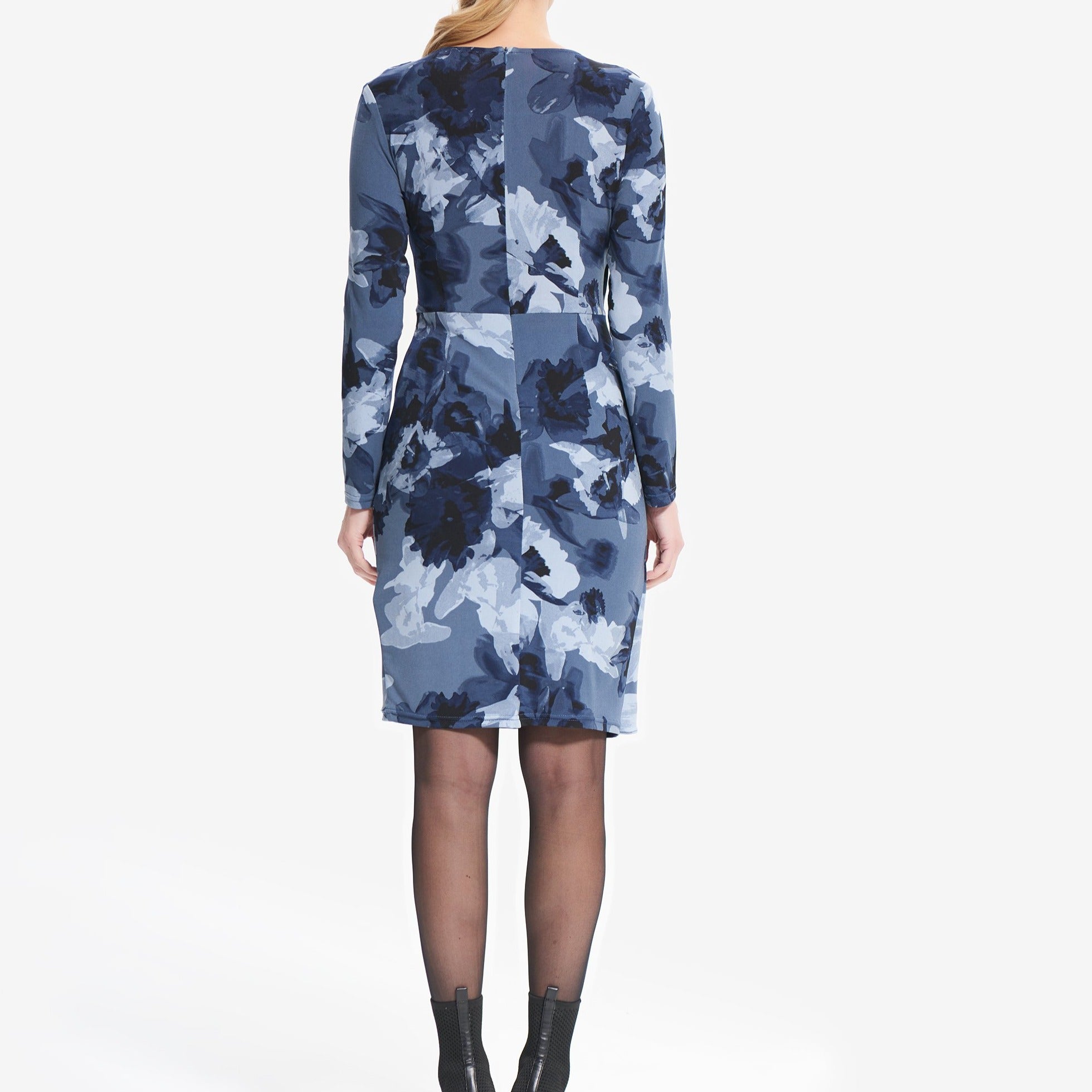 Long Sleeve Floral Wrap Dress 