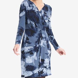 Long Sleeve Floral Wrap Dress 