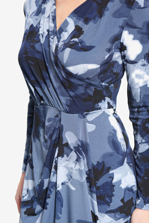 Long Sleeve Floral Wrap Dress 