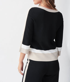 3/4 Sleeve Boat Neck Top