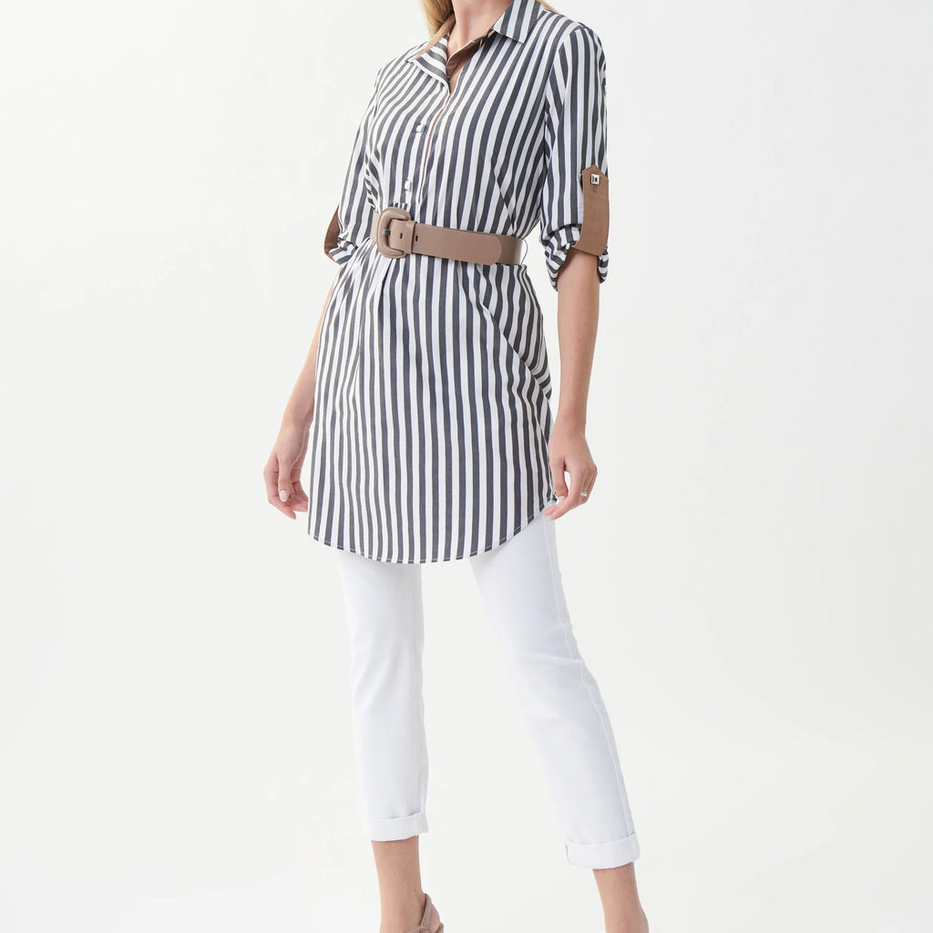 Stripe Belted Tunic Dress