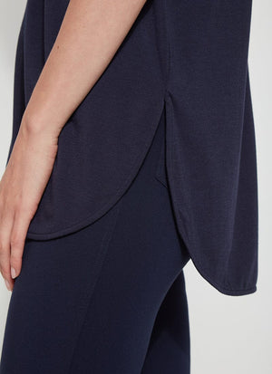 Gina V neck top | True navy 