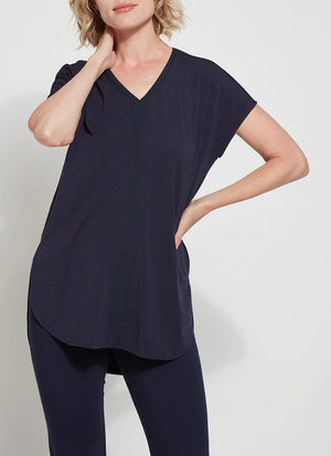 Gina V neck top | True navy 