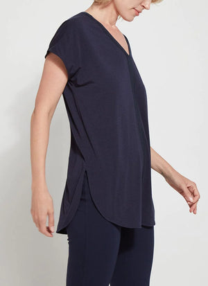Gina V neck top | True navy 