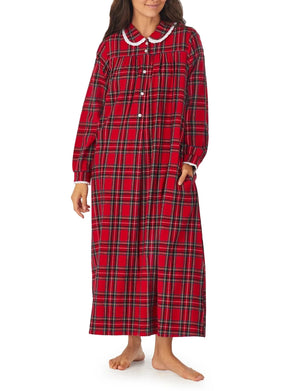 Tartan Peter Pan Flannel Gown | Red